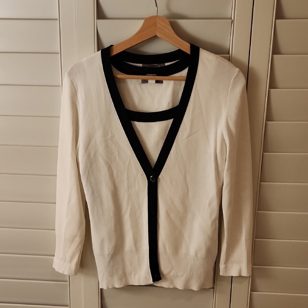 Kenar Black and White Cardigan Sweater